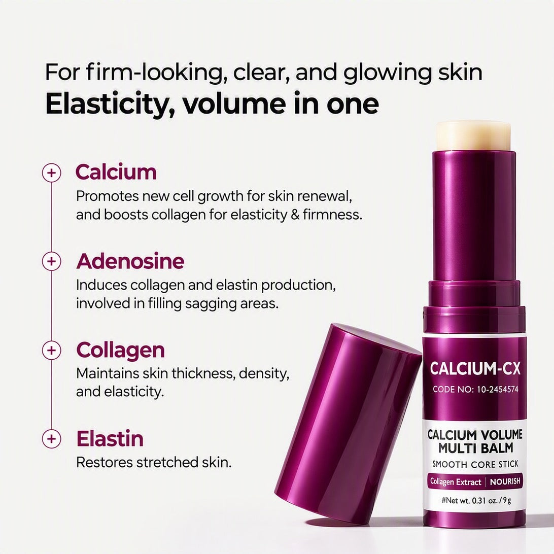 Lift Stick ingredient card with calcium, adenosine, collagen and elastin