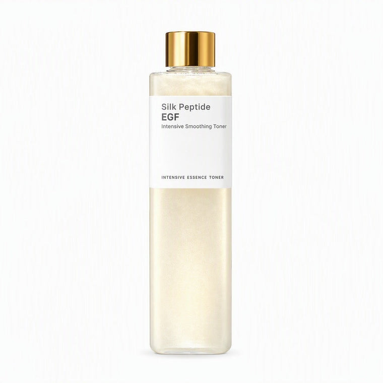 CloudSense Silk Toner bottle with gold cap on a white background