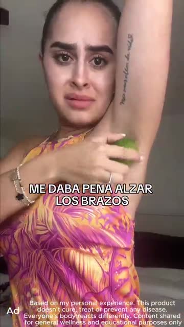 Creator using Peel Shot on her underarm